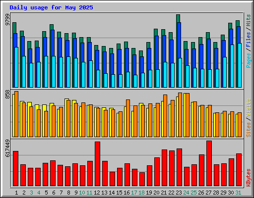 Daily usage for May 2025