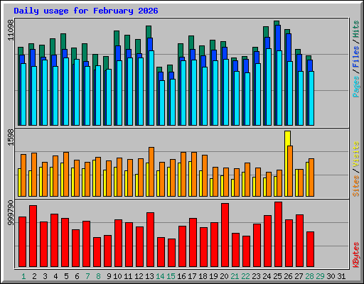 Daily usage for February 2026