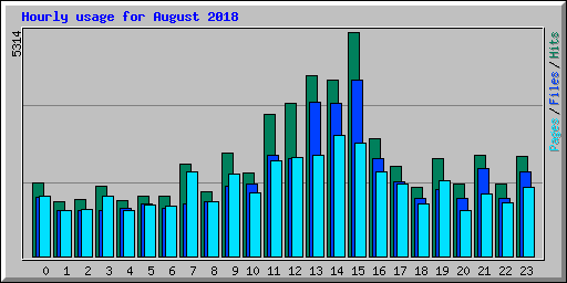 Hourly usage for August 2018