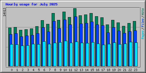Hourly usage for July 2025