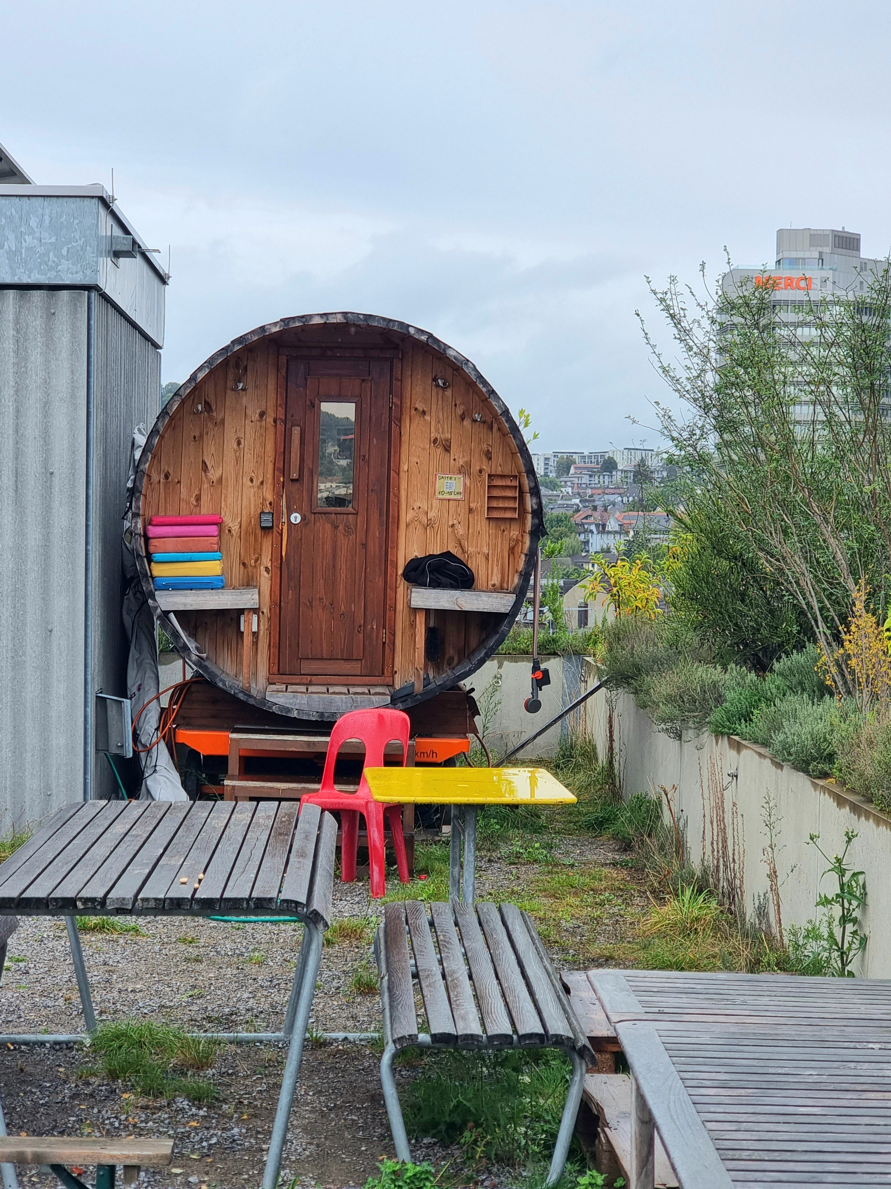 Sauna auf der Dachterrasse des Zollhauses